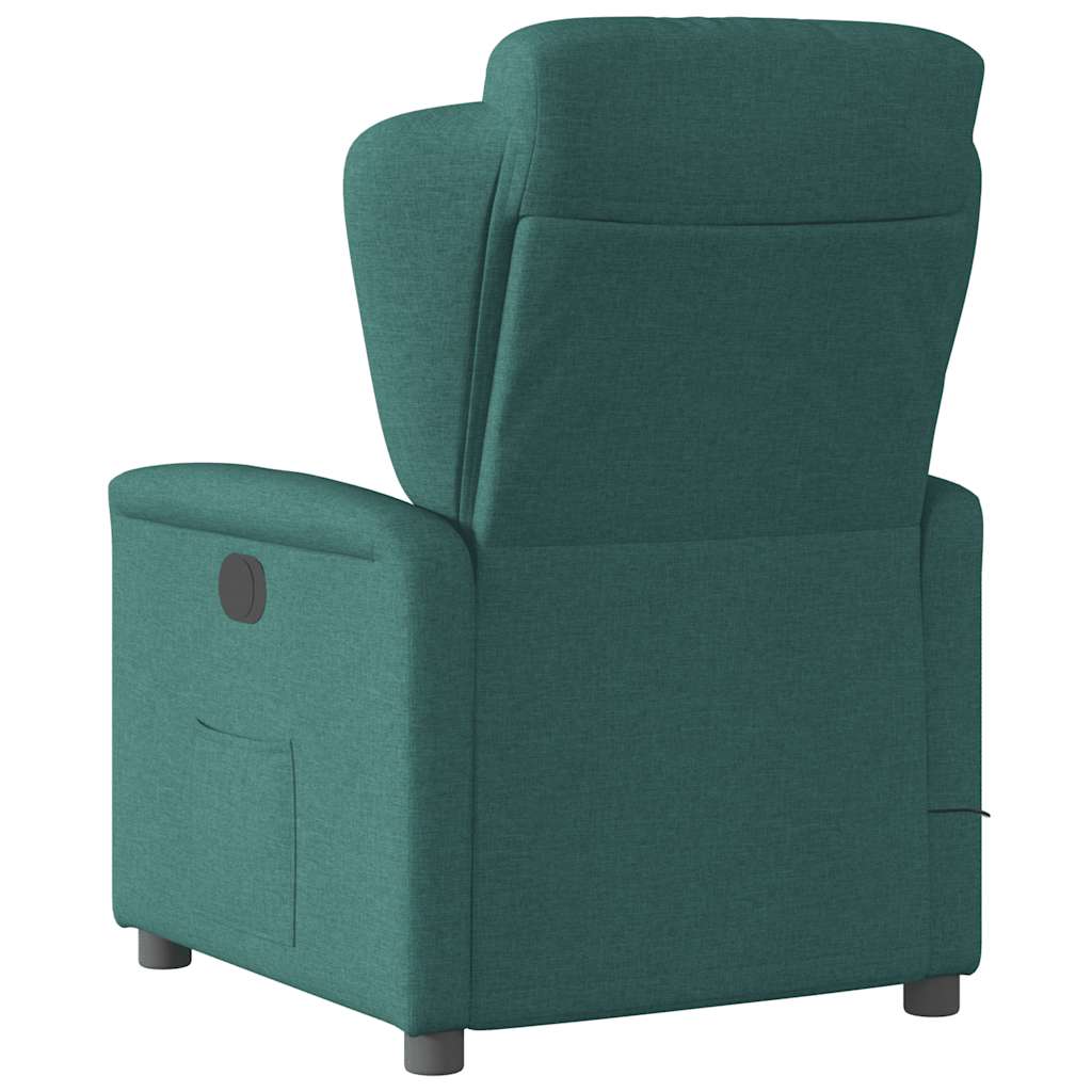 vidaXL Fotoliu de masaj rabatabil, verde închis, material textil vidaXL Fotoliu de masaj rabatabil, verde închis, material textil
