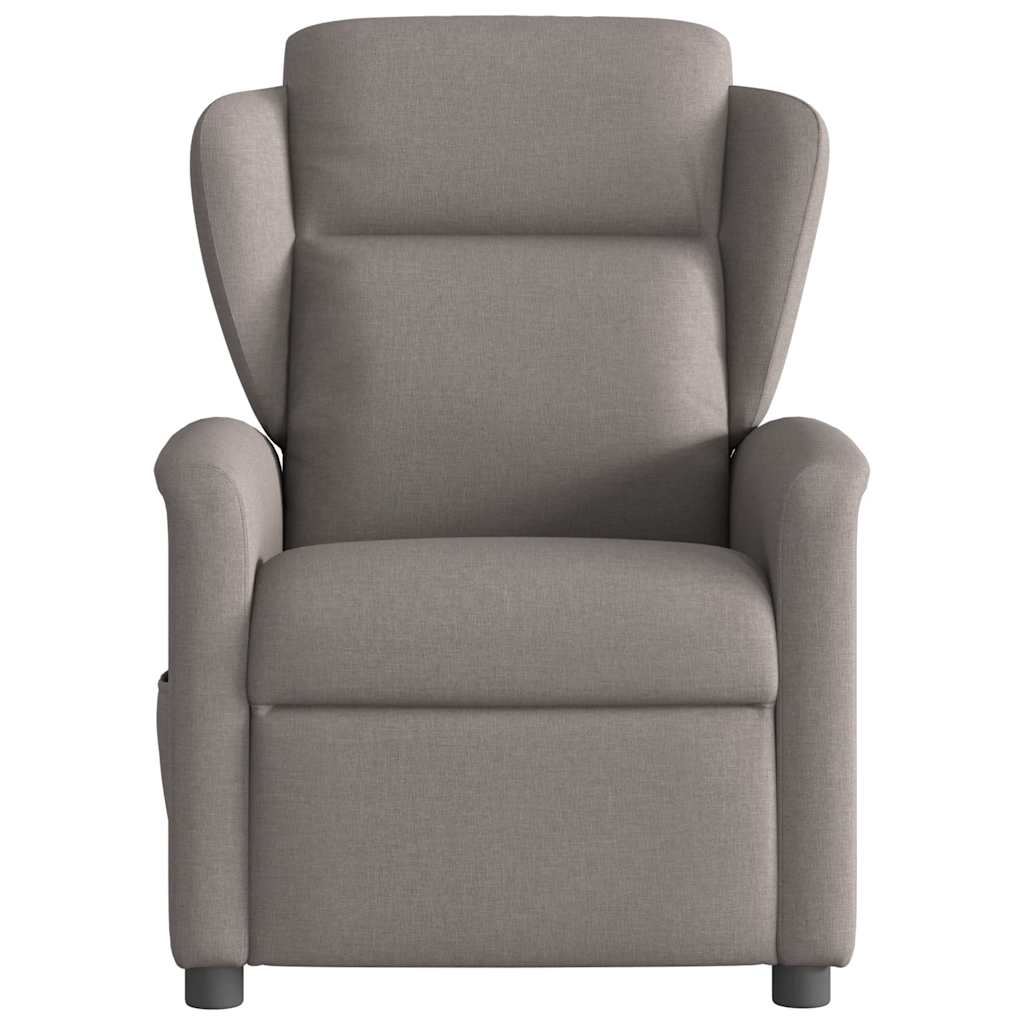 vidaXL Fotoliu de masaj rabatabil, gri taupe, material textil vidaXL Fotoliu de masaj rabatabil, gri taupe, material textil