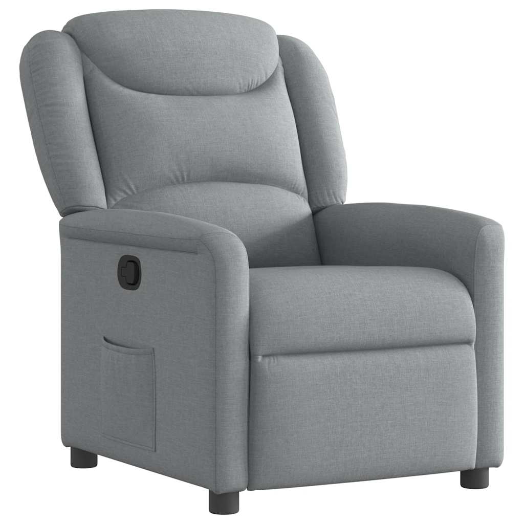 vidaXL Fotoliu rabatabil, gri deschis, material textil