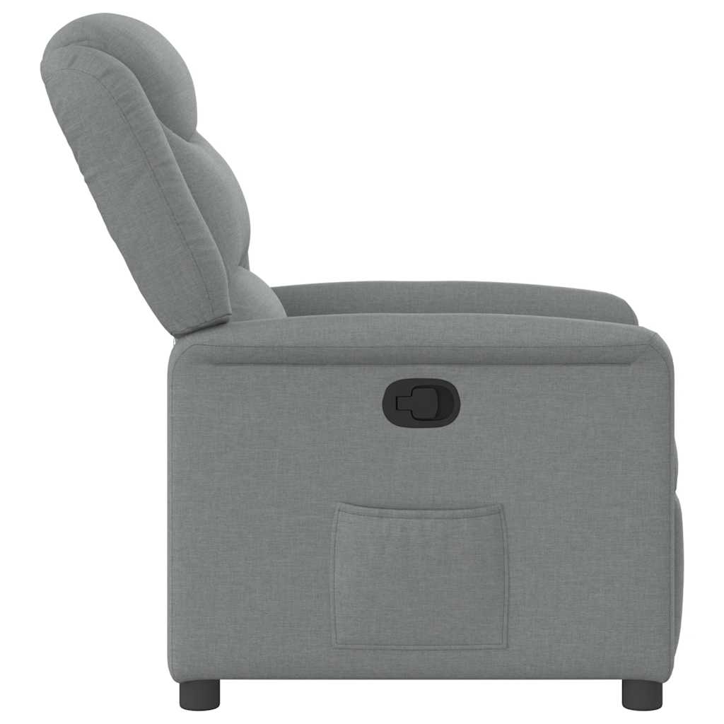 vidaXL Fotoliu rabatabil, gri deschis, material textil