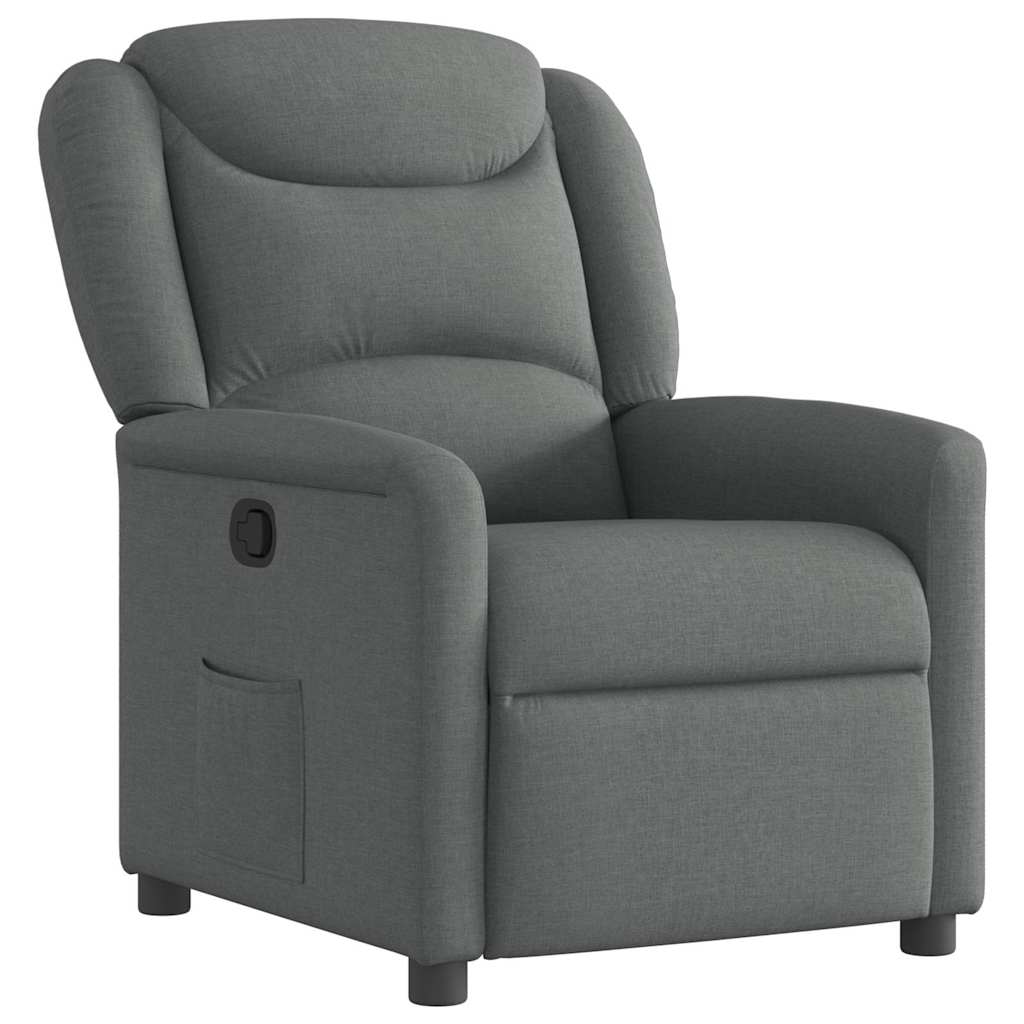 vidaXL Fotoliu rabatabil, gri închis, material textil