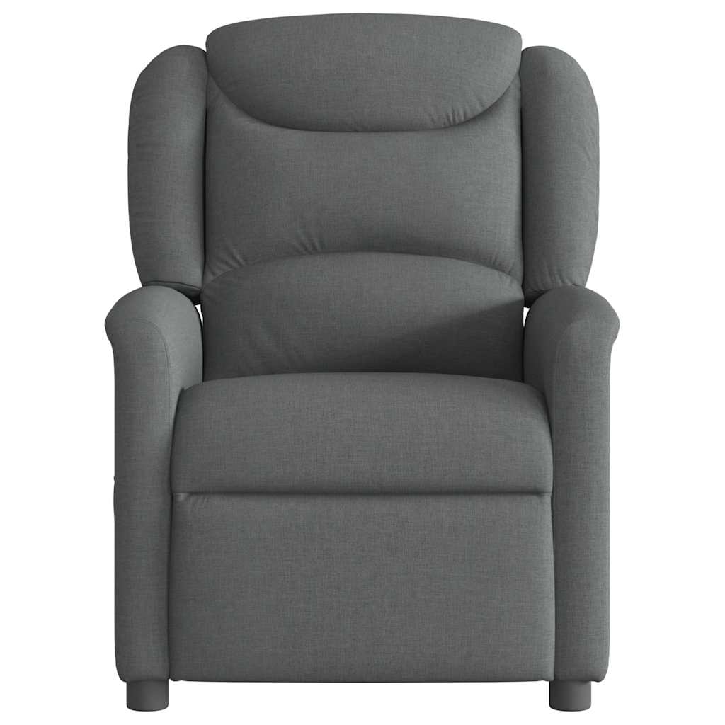 vidaXL Fotoliu rabatabil, gri închis, material textil