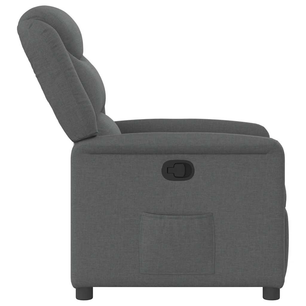 vidaXL Fotoliu rabatabil, gri închis, material textil