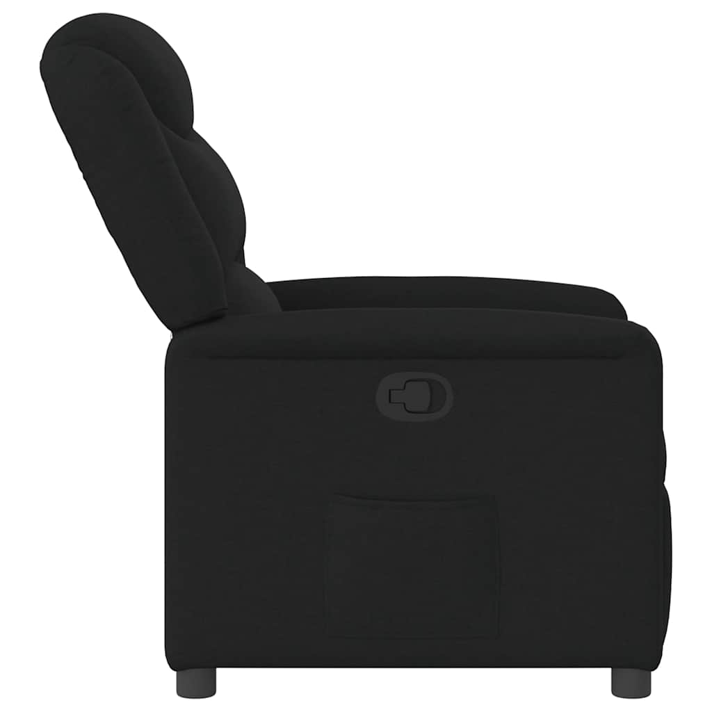 vidaXL Fotoliu rabatabil, negru, material textil vidaXL Fotoliu rabatabil, negru, material textil