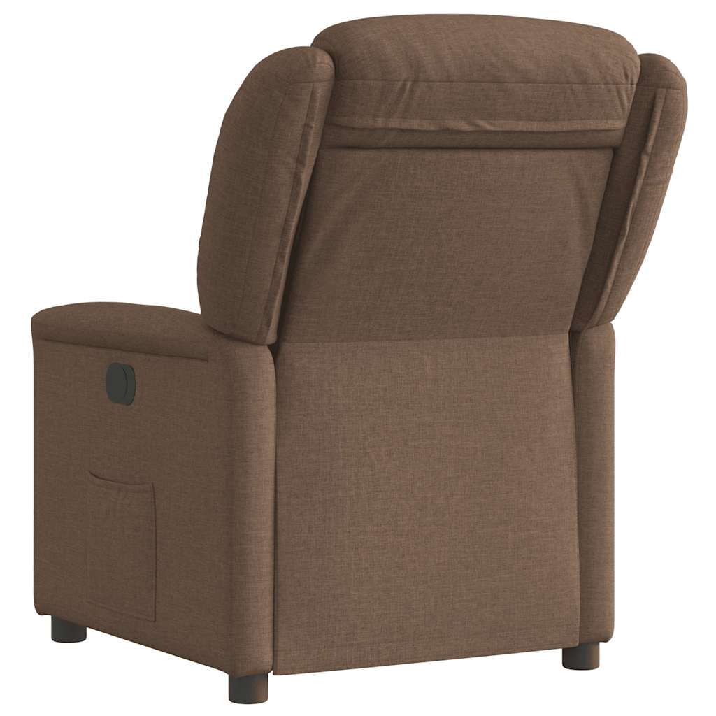 vidaXL Fotoliu rabatabil, maro, material textil