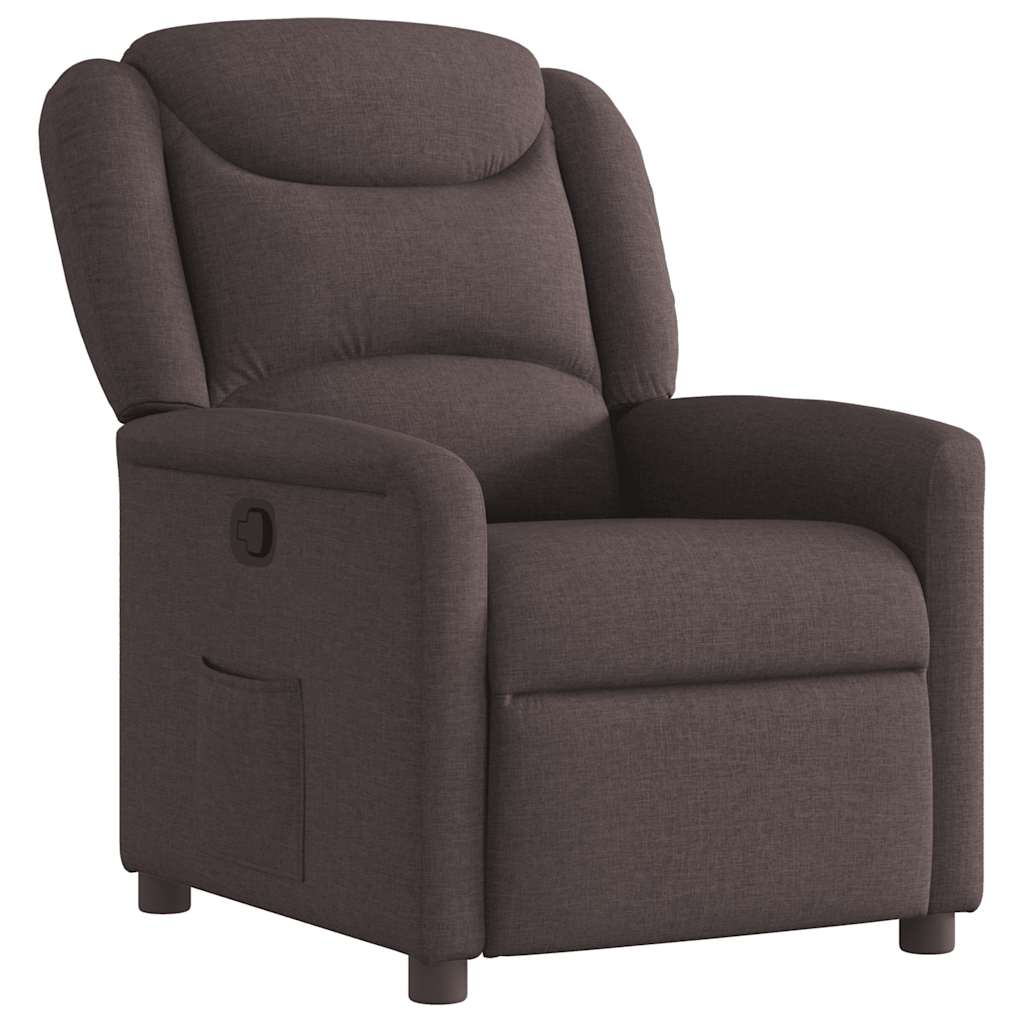 vidaXL Fotoliu rabatabil, maro închis, material textil