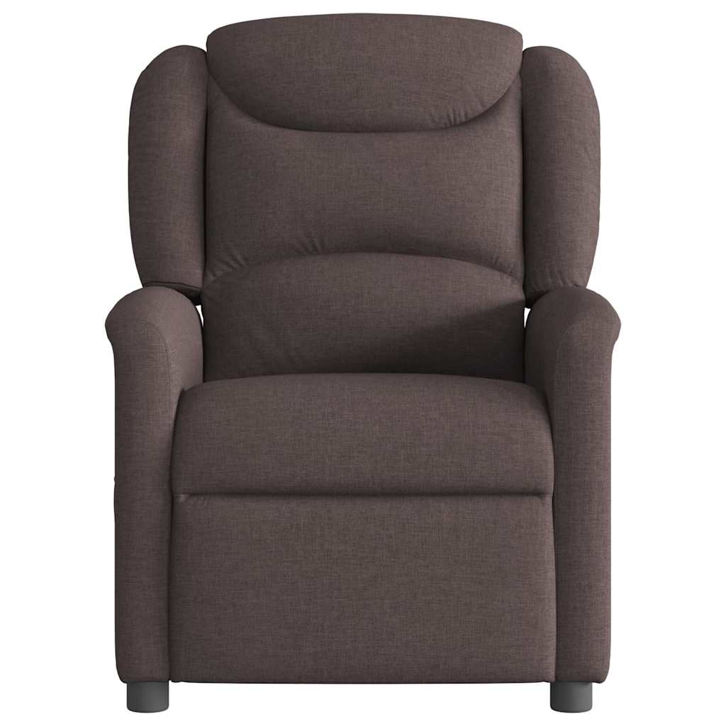 vidaXL Fotoliu rabatabil, maro închis, material textil