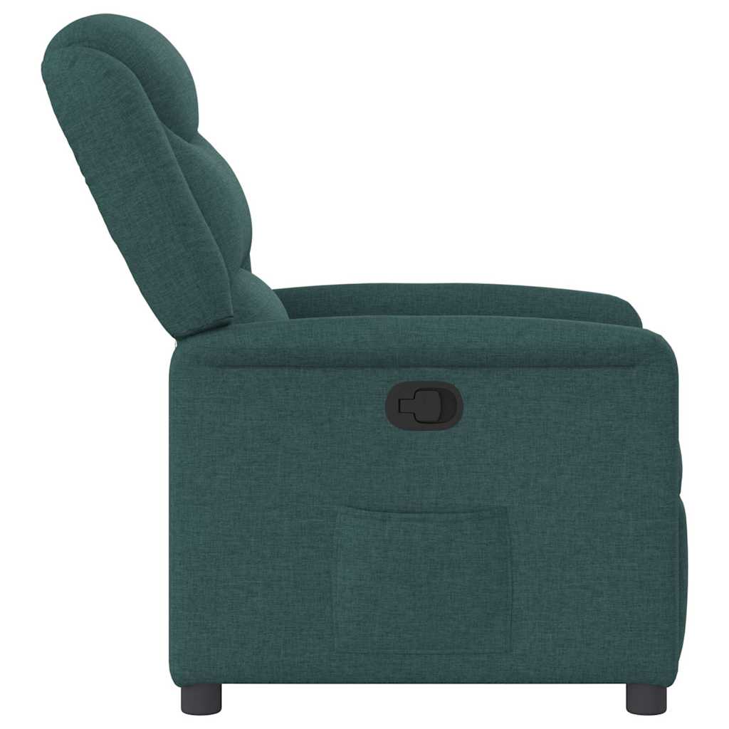 vidaXL Fotoliu rabatabil, verde închis, material textil vidaXL Fotoliu rabatabil, verde închis, material textil