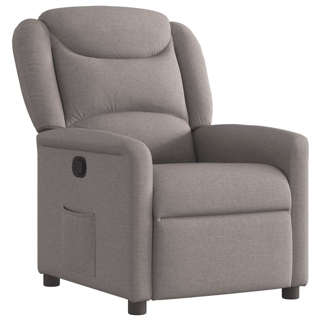 vidaXL Fotoliu rabatabil, gri taupe, material textil