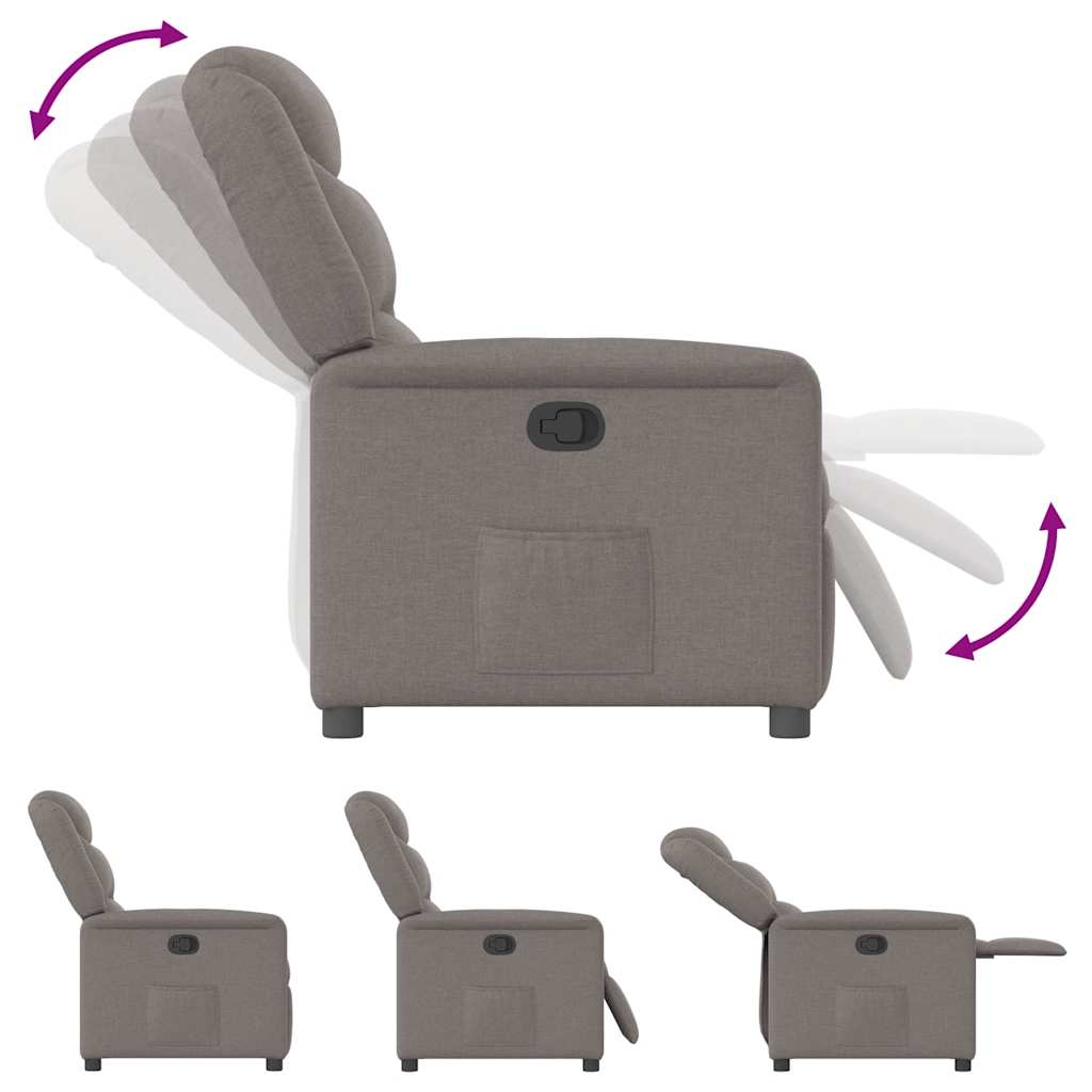 vidaXL Fotoliu rabatabil, gri taupe, material textil