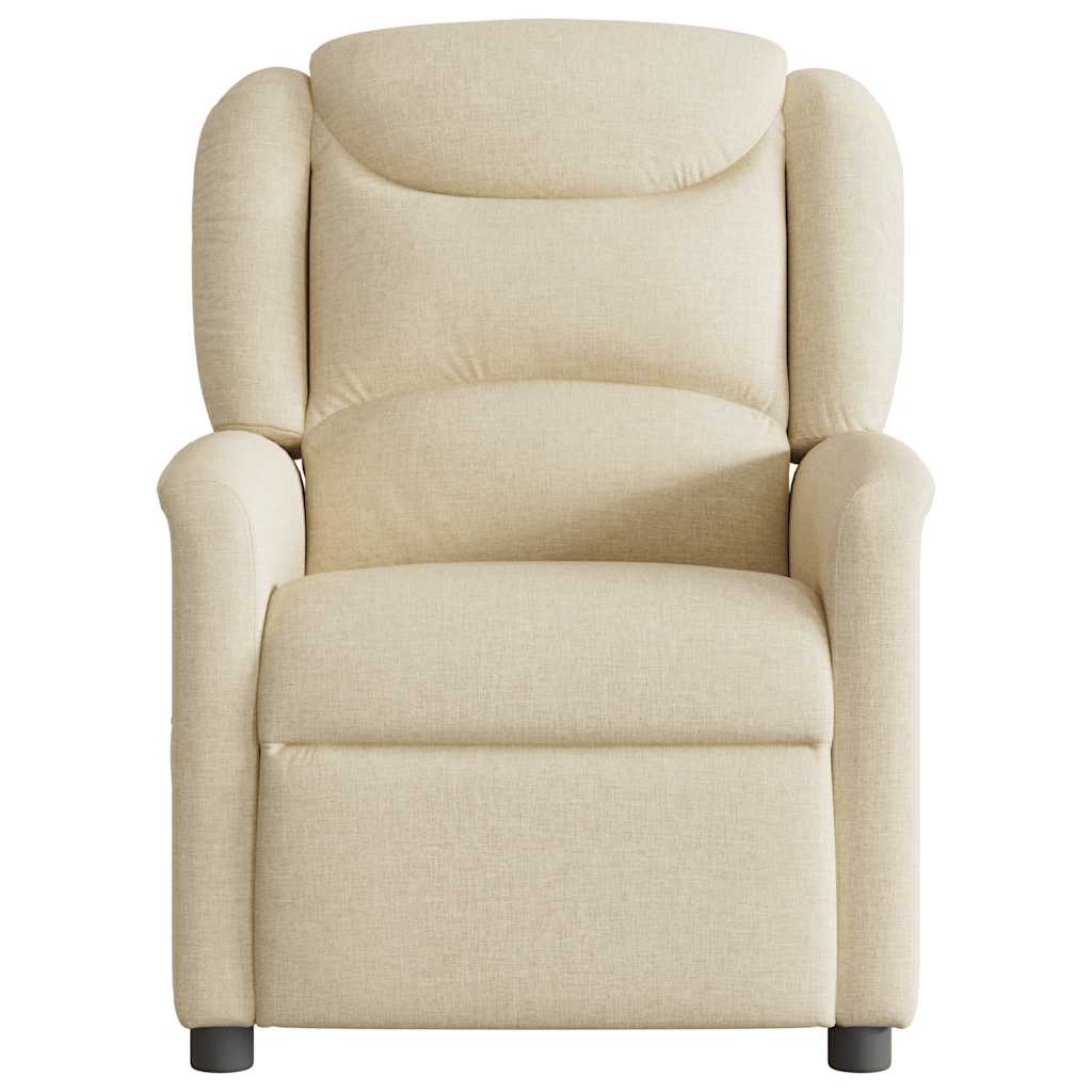 vidaXL Fotoliu rabatabil, crem, material textil