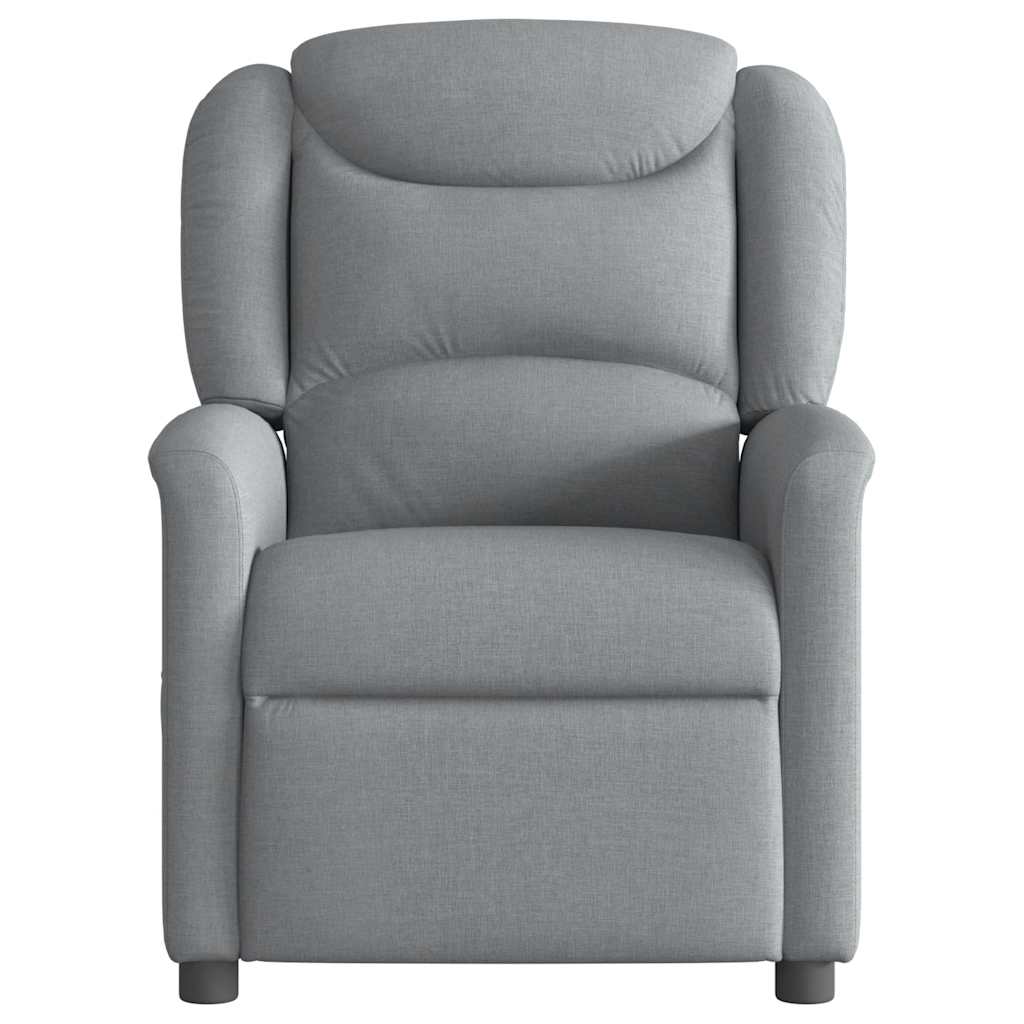 vidaXL Fotoliu de masaj rabatabil, gri deschis, textil vidaXL Fotoliu de masaj rabatabil, gri deschis, textil