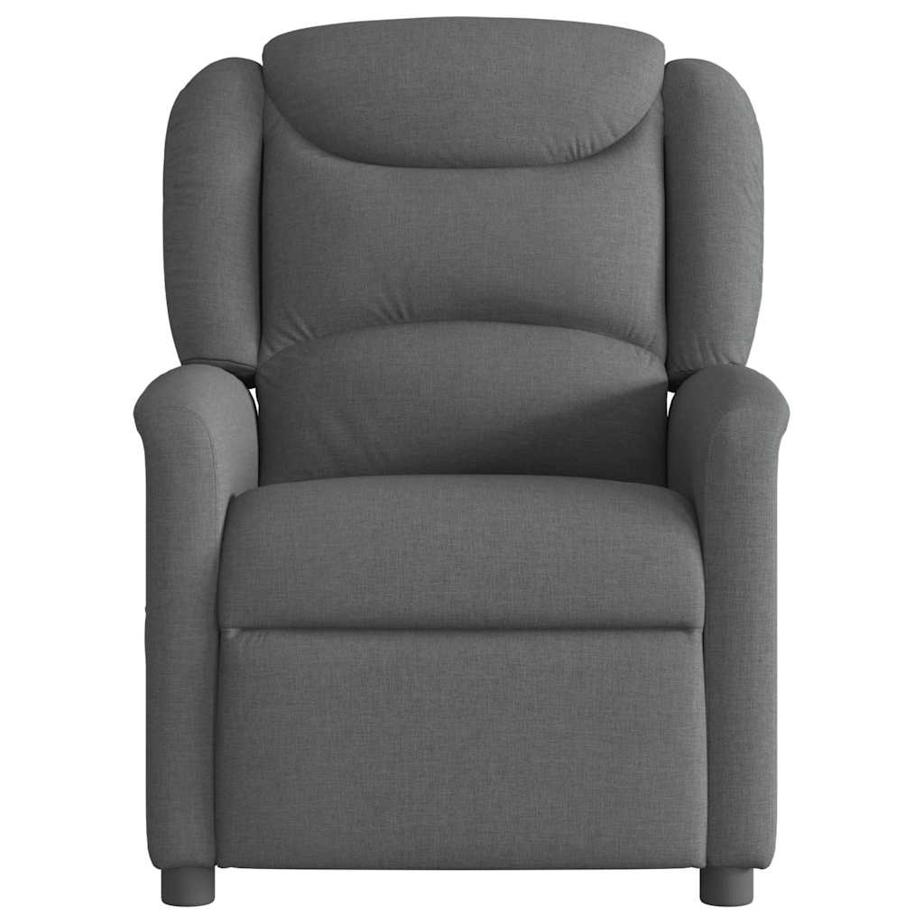 vidaXL Fotoliu de masaj rabatabil, gri închis, material textil