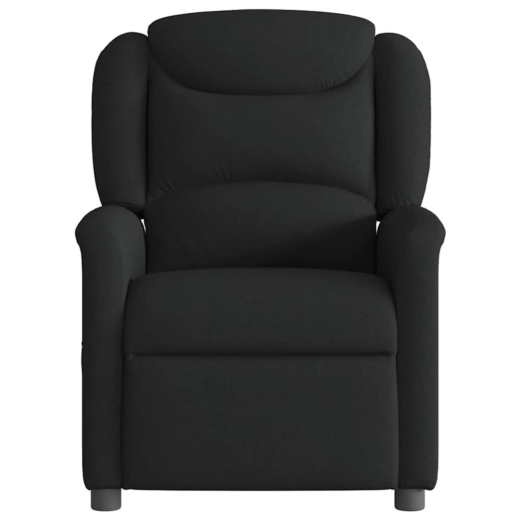 vidaXL Fotoliu de masaj rabatabil, negru, material textil vidaXL Fotoliu de masaj rabatabil, negru, material textil
