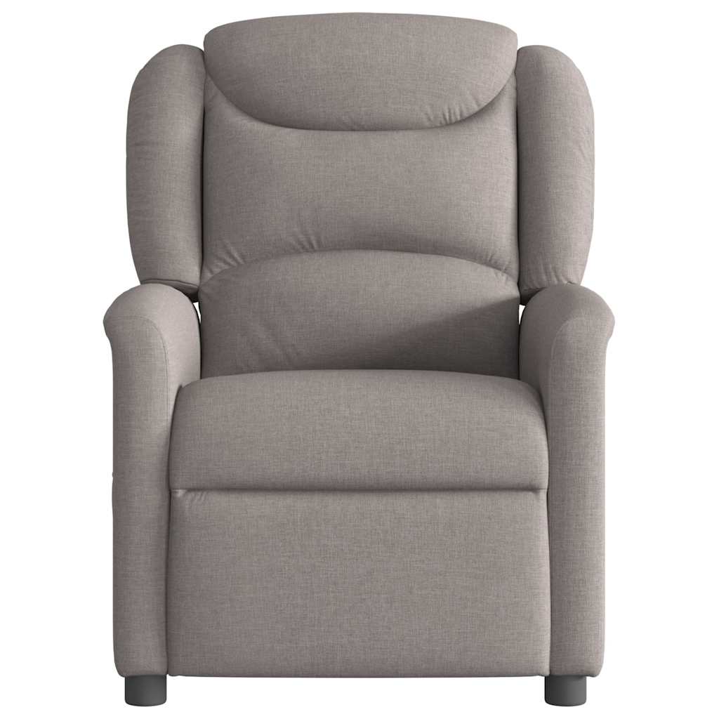 vidaXL Fotoliu de masaj rabatabil, gri taupe, material textil