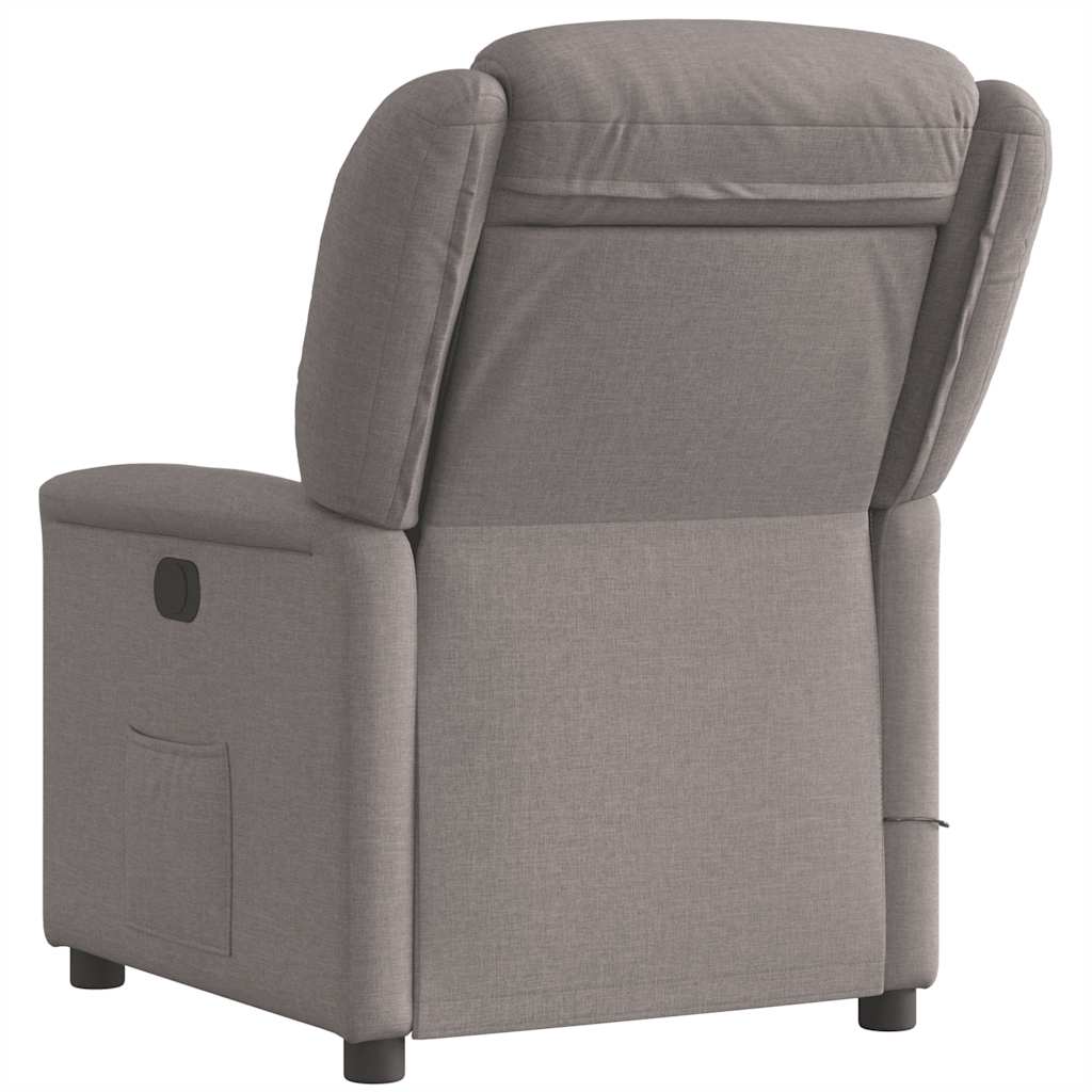 vidaXL Fotoliu de masaj rabatabil, gri taupe, material textil
