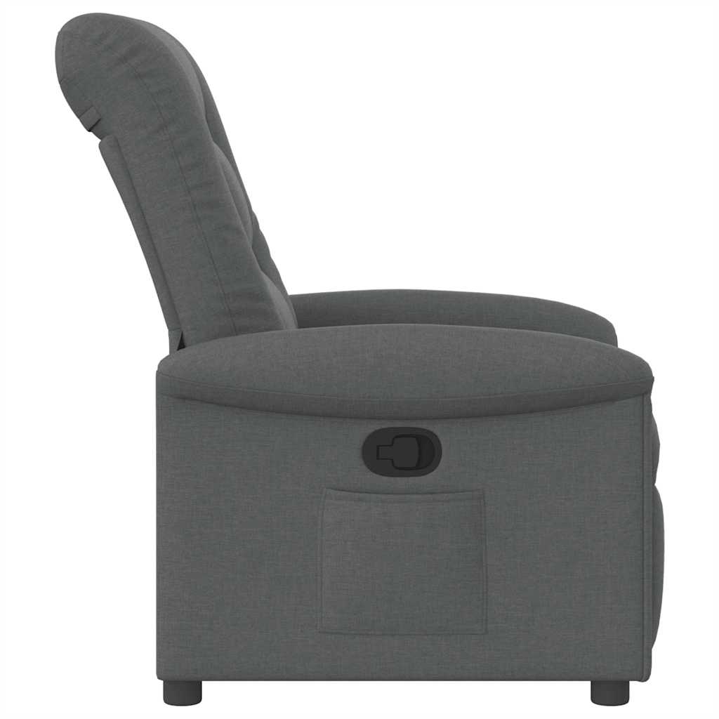 vidaXL Fotoliu rabatabil, gri închis, material textil