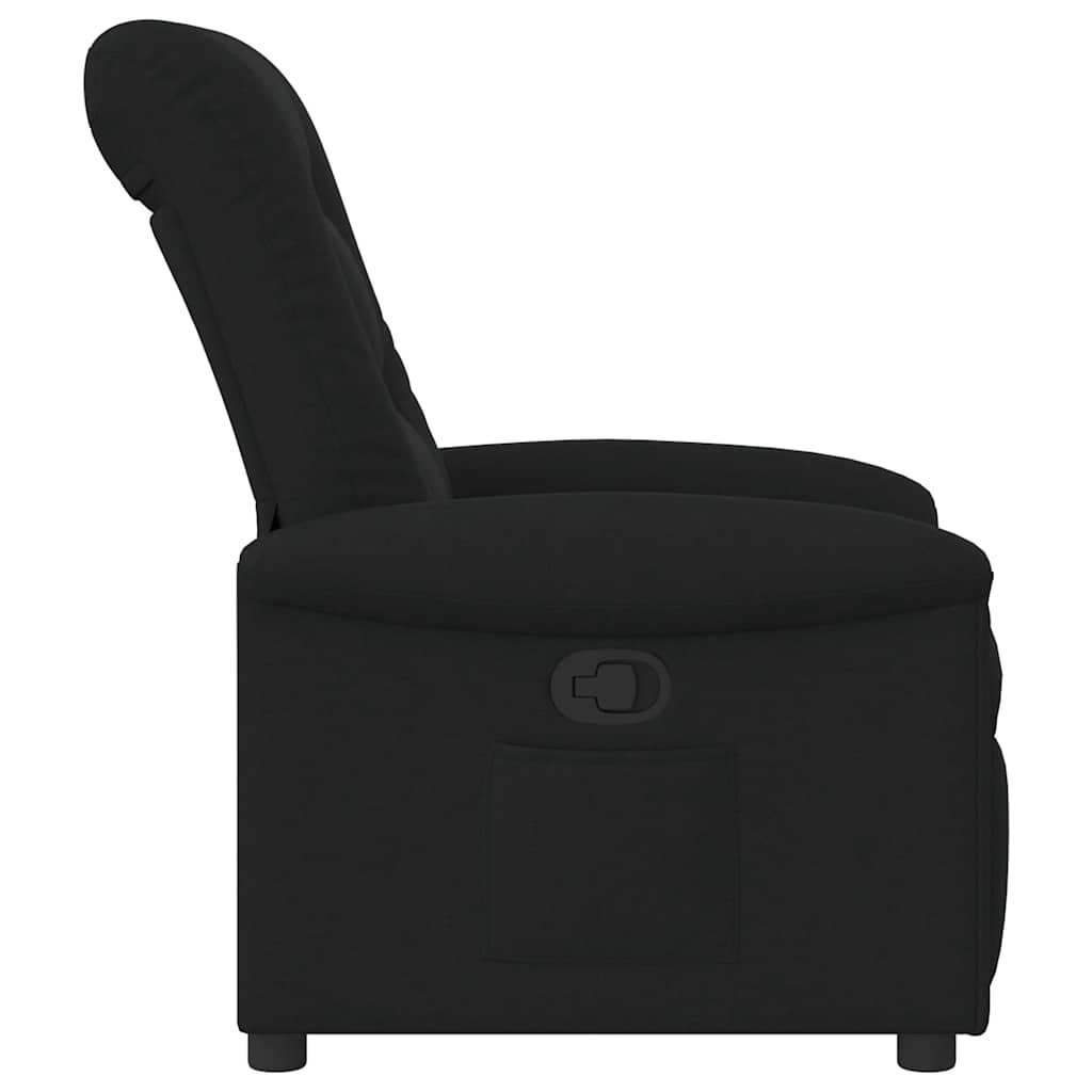 vidaXL Fotoliu rabatabil, negru, material textil vidaXL Fotoliu rabatabil, negru, material textil