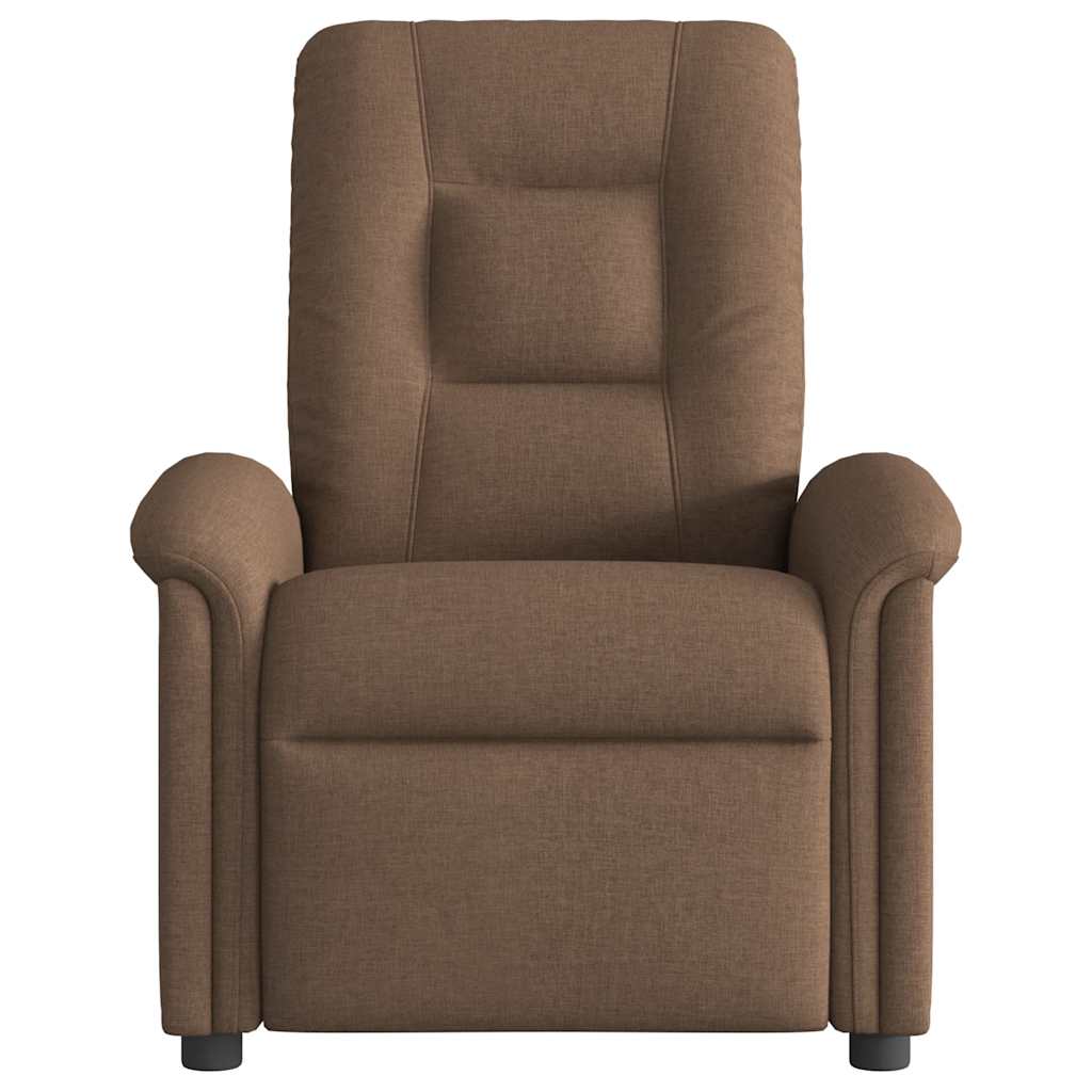 vidaXL Fotoliu rabatabil, maro, material textil