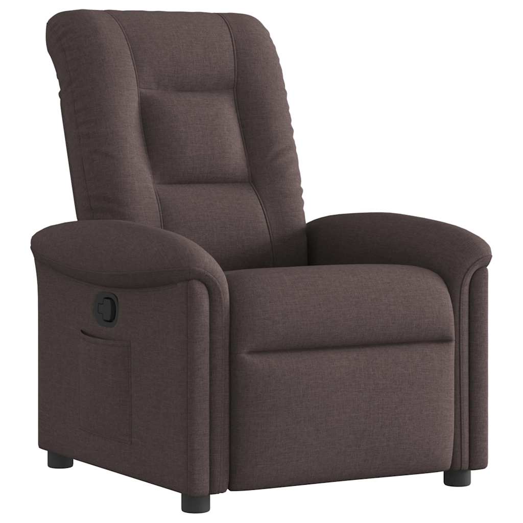 vidaXL Fotoliu rabatabil, maro închis, material textil