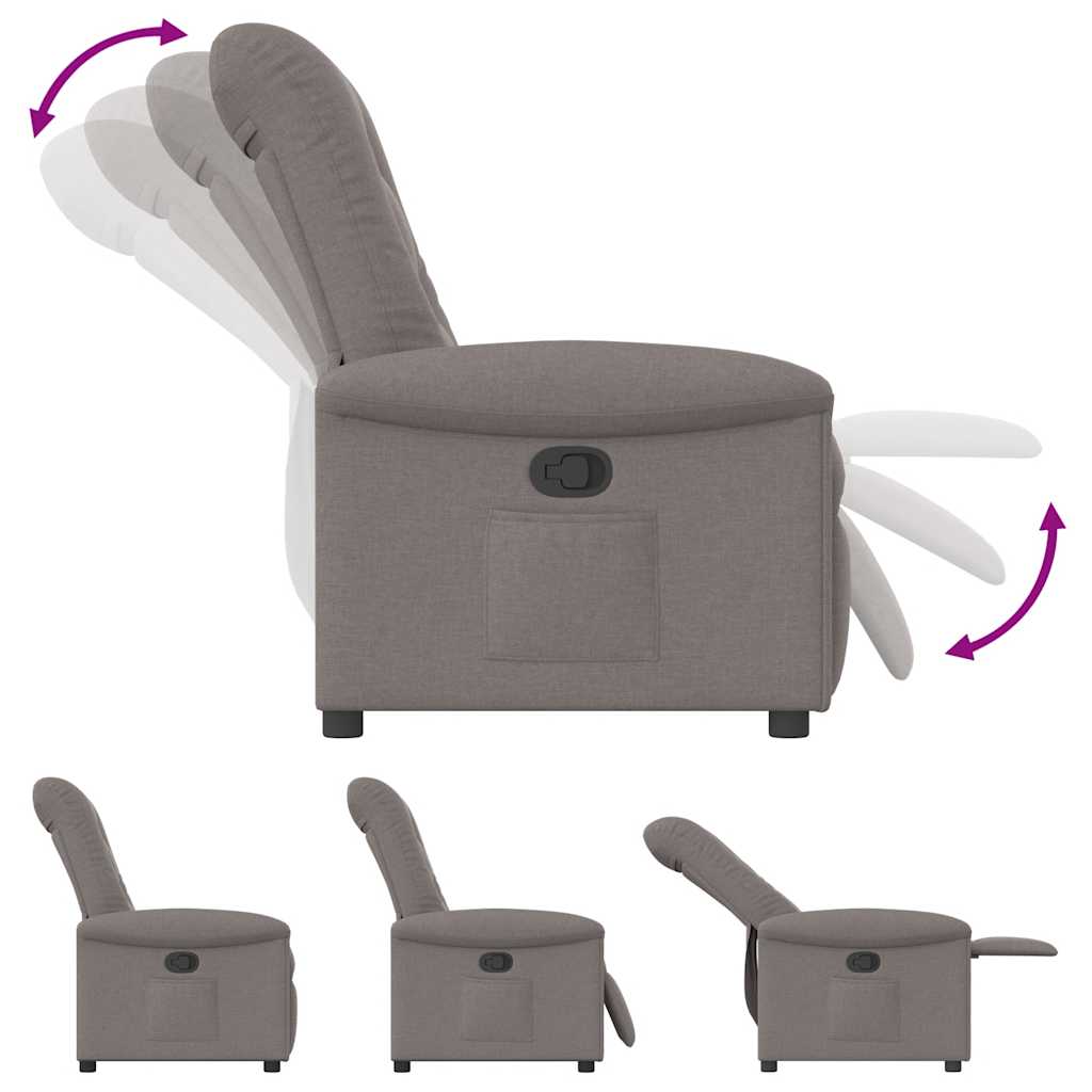 vidaXL Fotoliu rabatabil, gri taupe, material textil