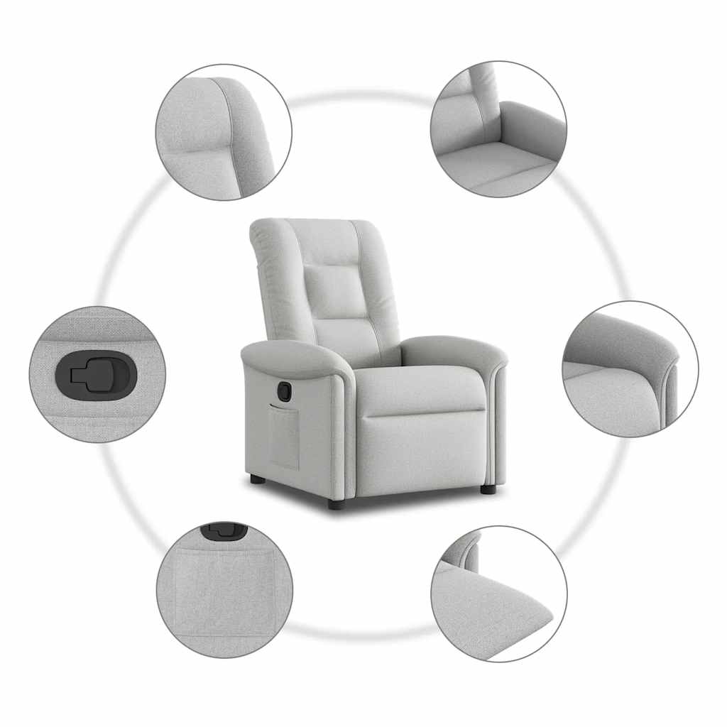 vidaXL Scaun extensibil din stofă gri nor vidaXL Scaun extensibil din stofă gri nor