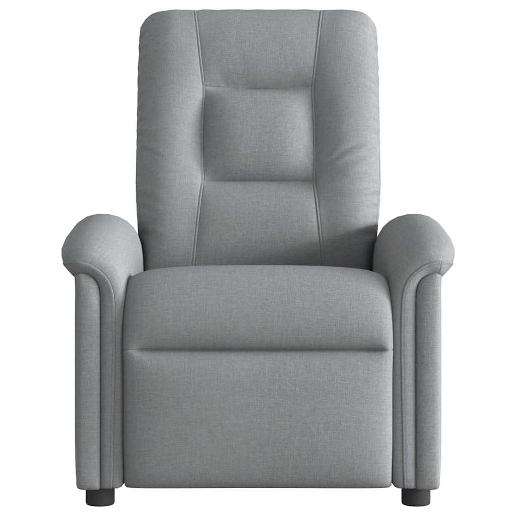 vidaXL Fotoliu de masaj rabatabil, gri deschis, textil