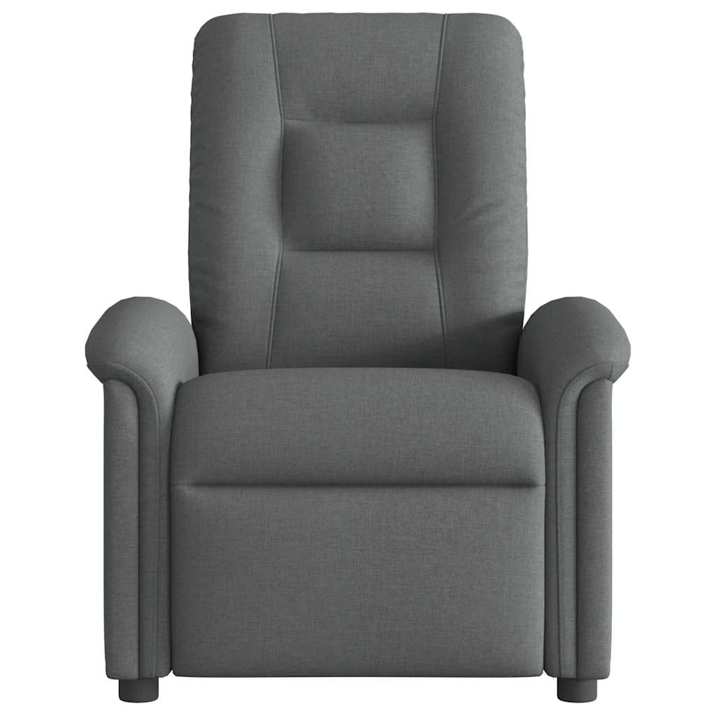 vidaXL Fotoliu de masaj rabatabil, gri închis, material textil