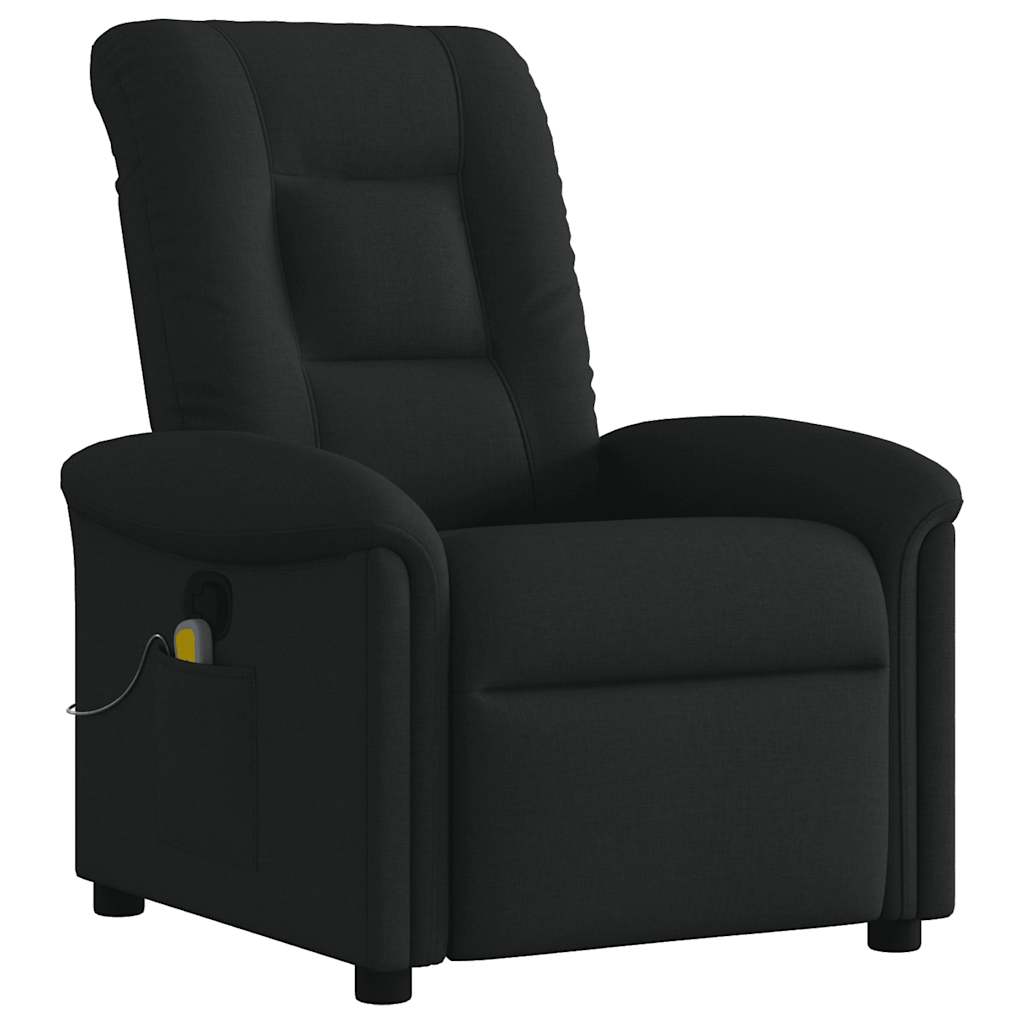vidaXL Fotoliu de masaj rabatabil, negru, material textil