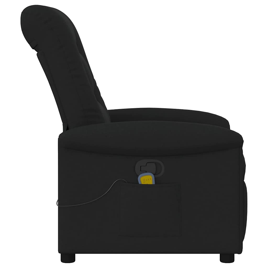 vidaXL Fotoliu de masaj rabatabil, negru, material textil