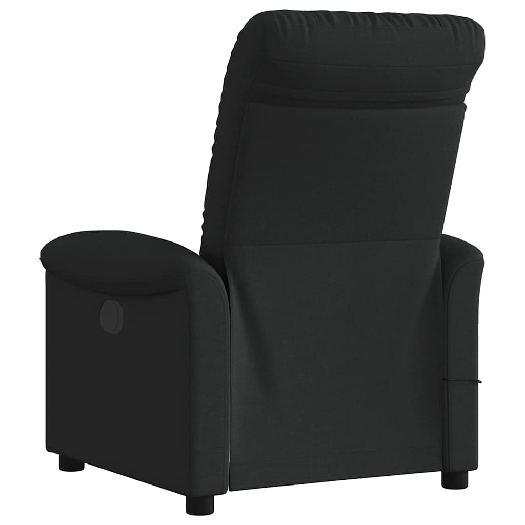 vidaXL Fotoliu de masaj rabatabil, negru, material textil