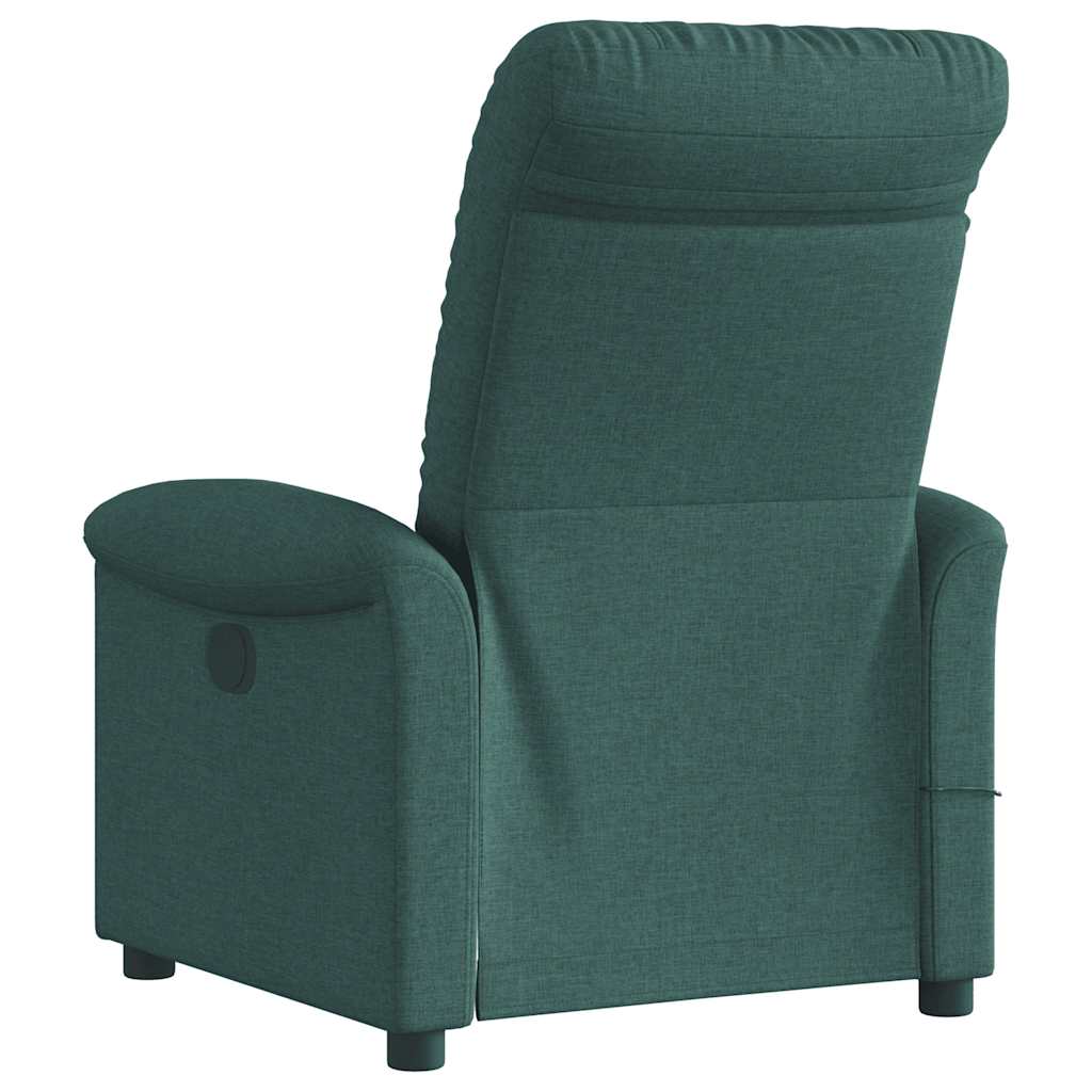 vidaXL Fotoliu de masaj rabatabil, verde închis, material textil vidaXL Fotoliu de masaj rabatabil, verde închis, material textil