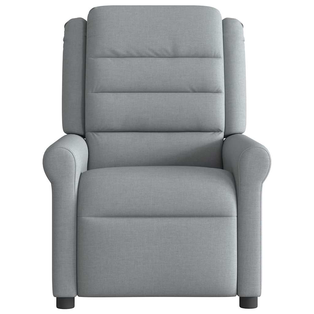 vidaXL Fotoliu rabatabil, gri deschis, material textil