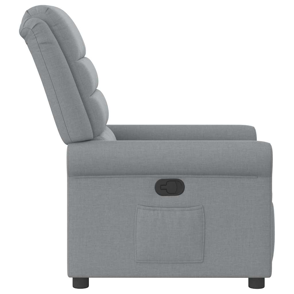 vidaXL Fotoliu rabatabil, gri deschis, material textil