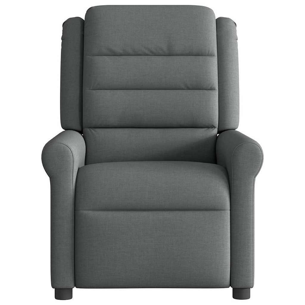 vidaXL Fotoliu rabatabil, gri închis, material textil