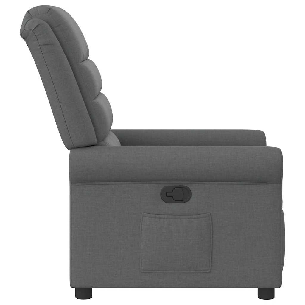 vidaXL Fotoliu rabatabil, gri închis, material textil