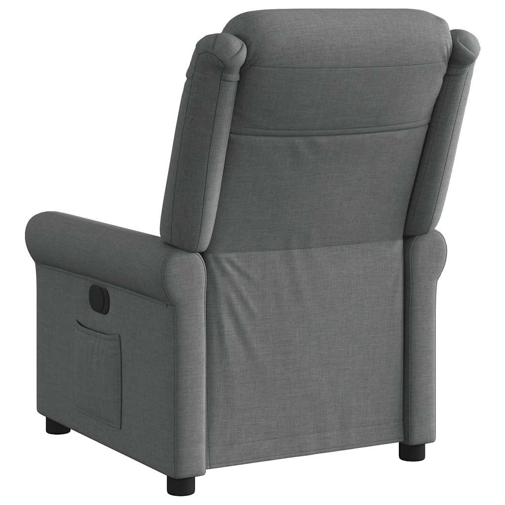 vidaXL Fotoliu rabatabil, gri închis, material textil