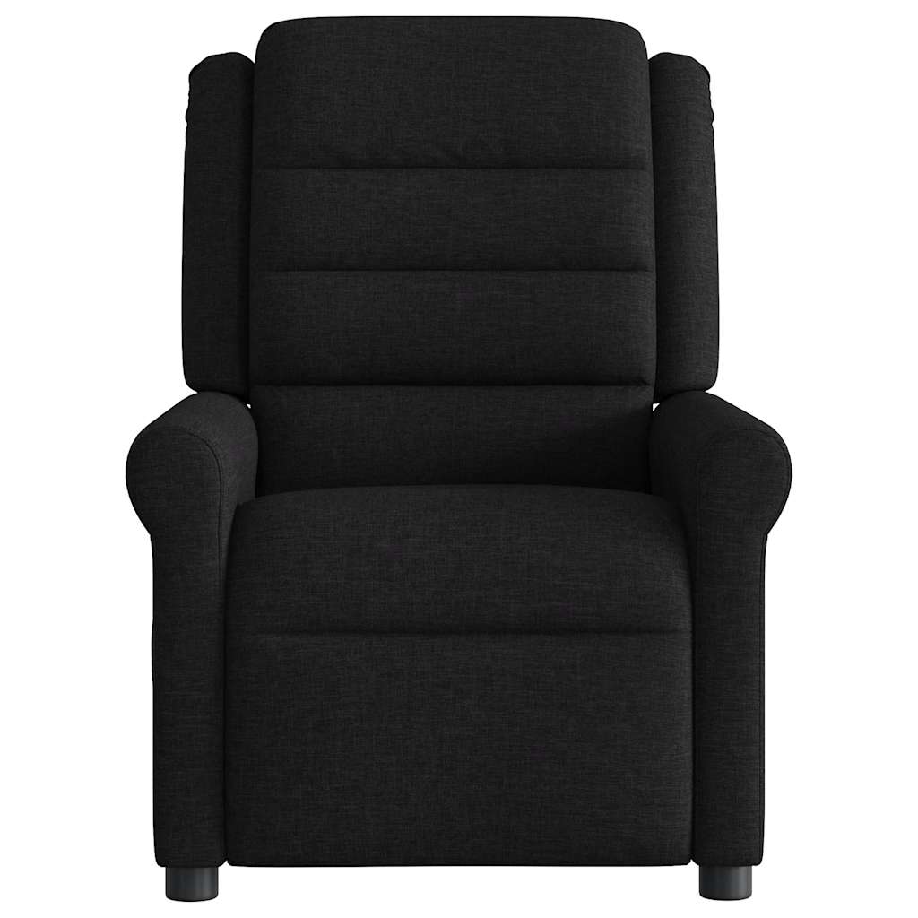 vidaXL Fotoliu rabatabil, negru, material textil vidaXL Fotoliu rabatabil, negru, material textil