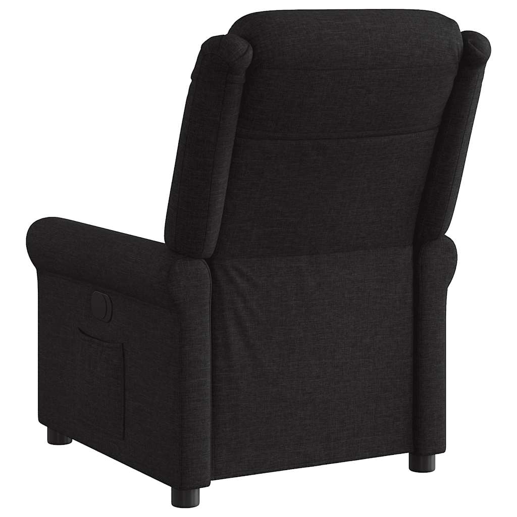 vidaXL Fotoliu rabatabil, negru, material textil vidaXL Fotoliu rabatabil, negru, material textil