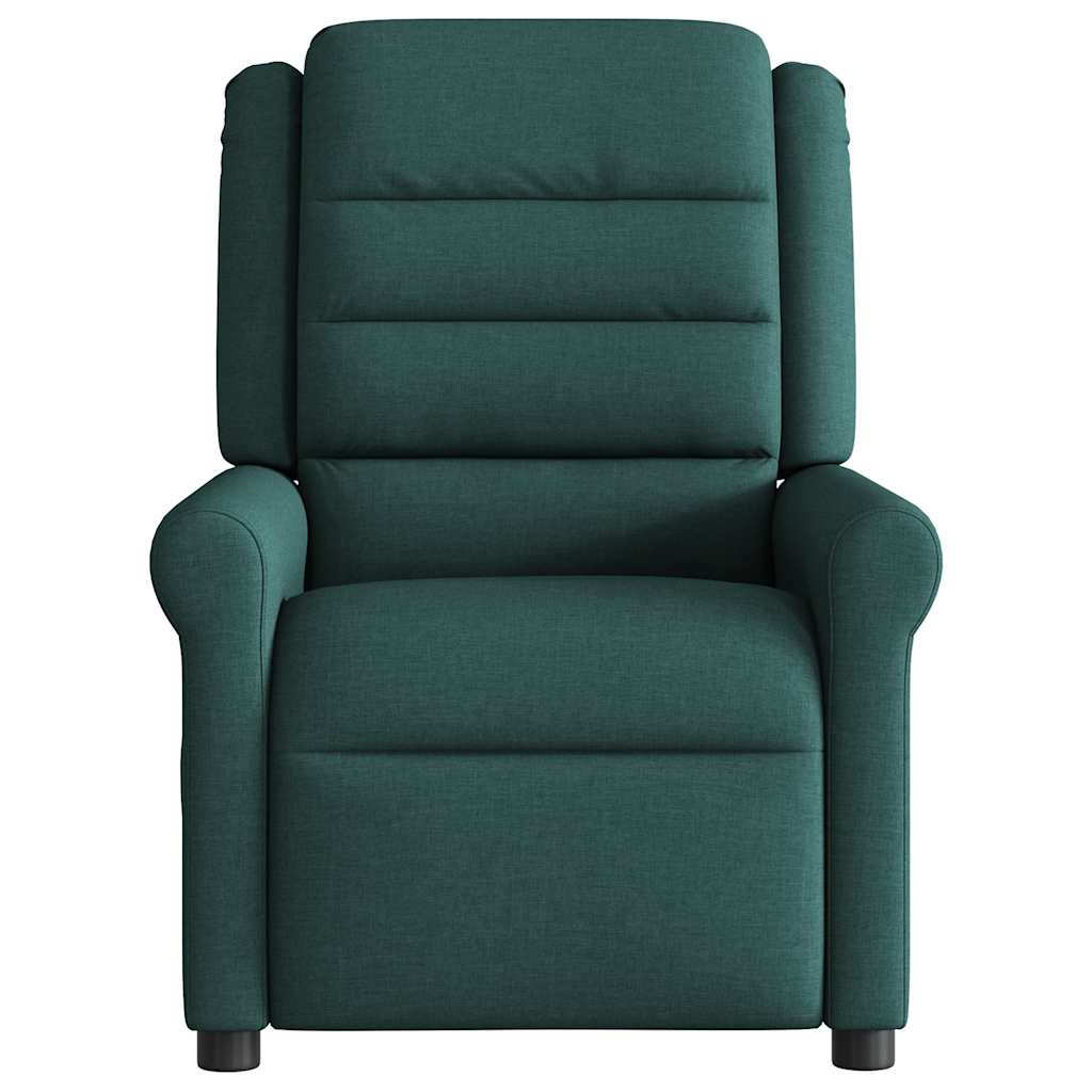 vidaXL Fotoliu rabatabil, verde închis, material textil vidaXL Fotoliu rabatabil, verde închis, material textil