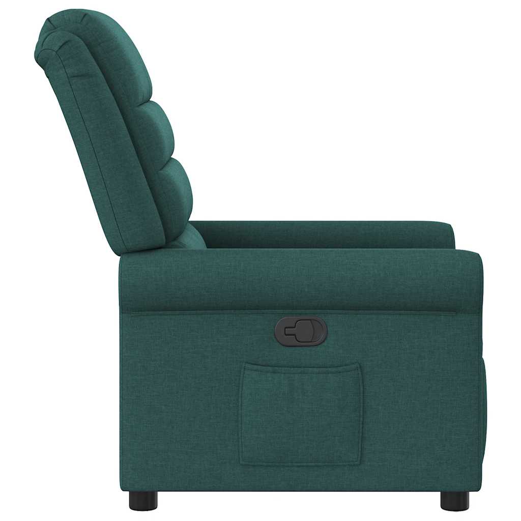 vidaXL Fotoliu rabatabil, verde închis, material textil vidaXL Fotoliu rabatabil, verde închis, material textil
