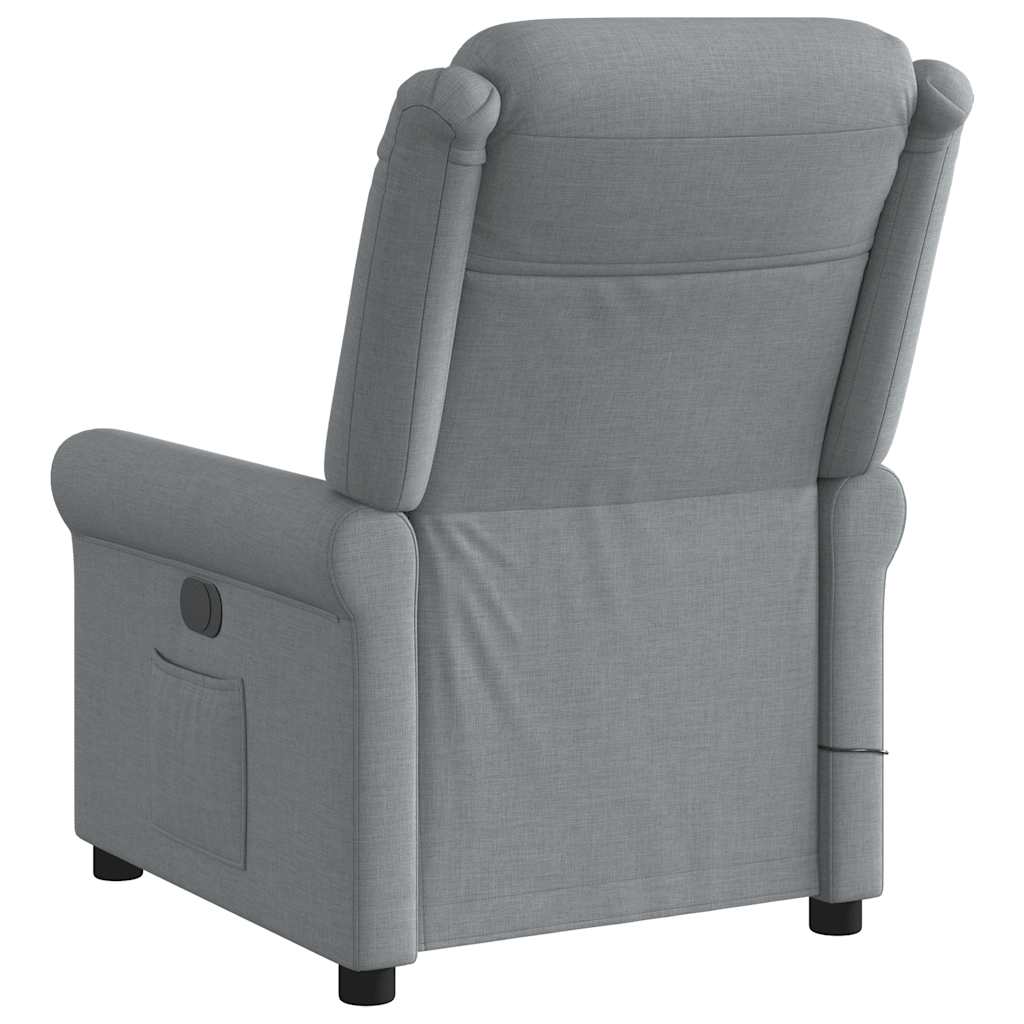 vidaXL Fotoliu de masaj rabatabil, gri deschis, textil