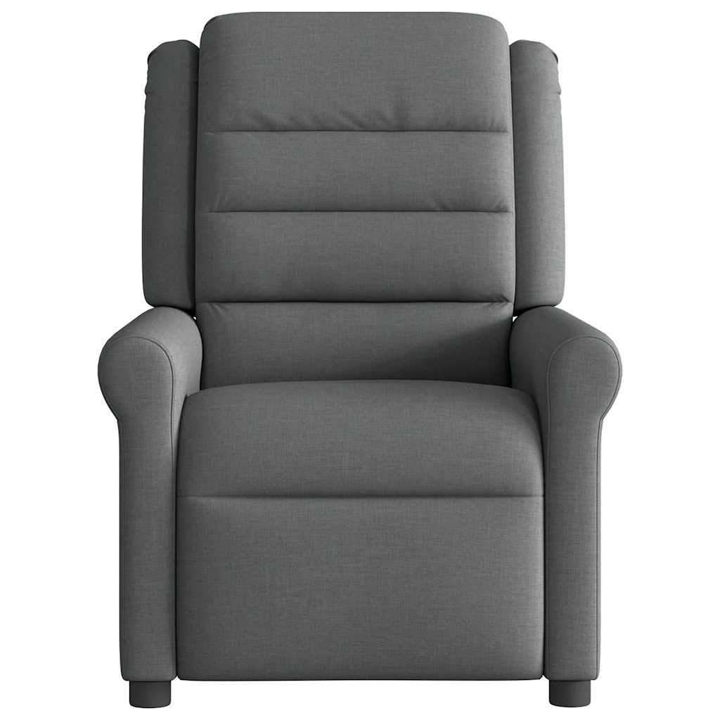 vidaXL Fotoliu de masaj rabatabil, gri închis, material textil
