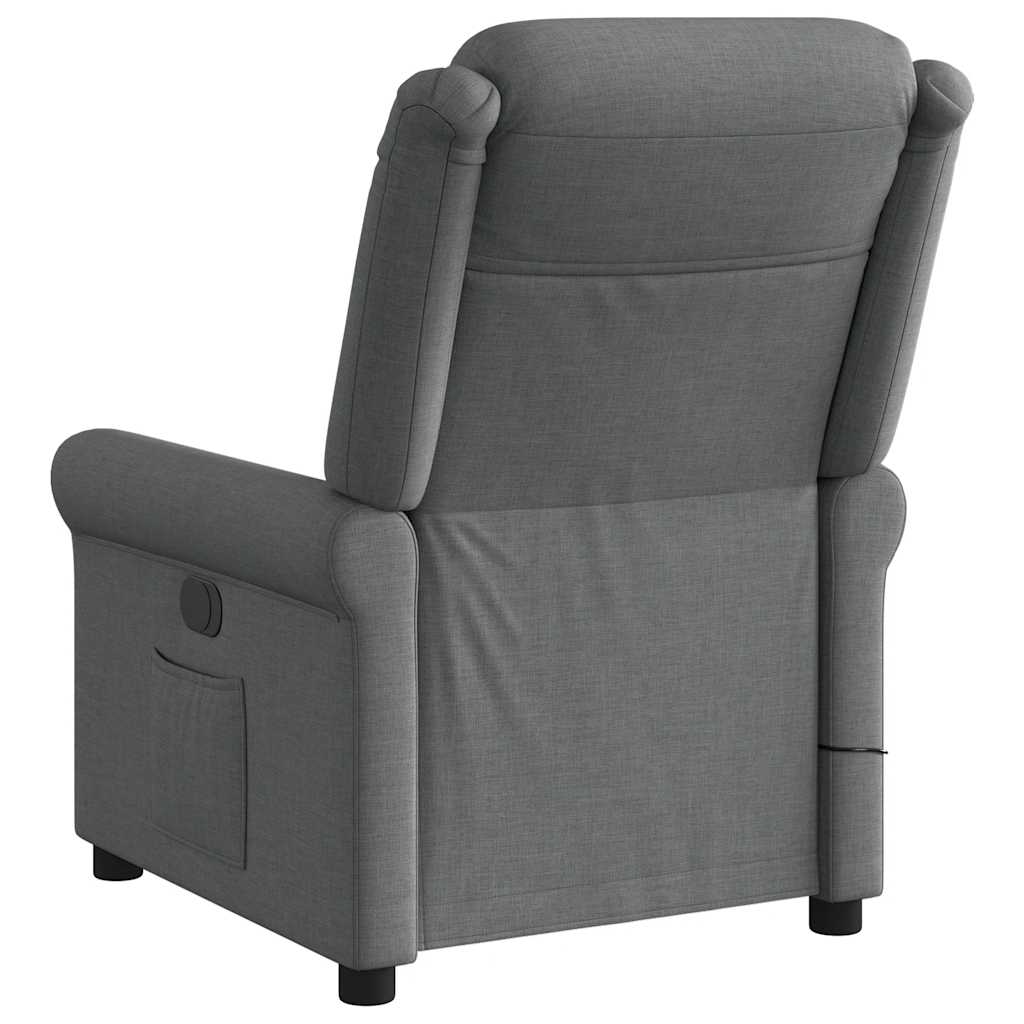 vidaXL Fotoliu de masaj rabatabil, gri închis, material textil