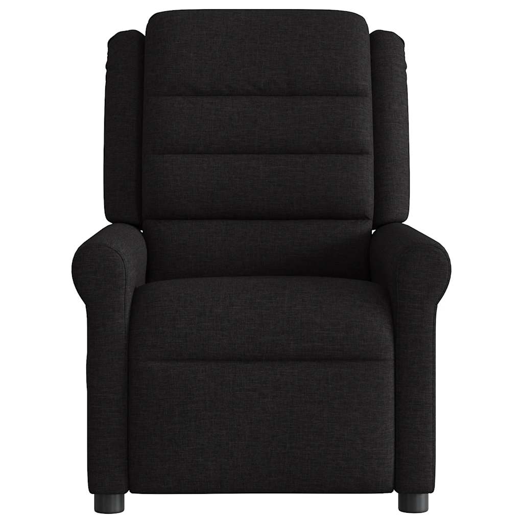 vidaXL Fotoliu de masaj rabatabil, negru, material textil vidaXL Fotoliu de masaj rabatabil, negru, material textil