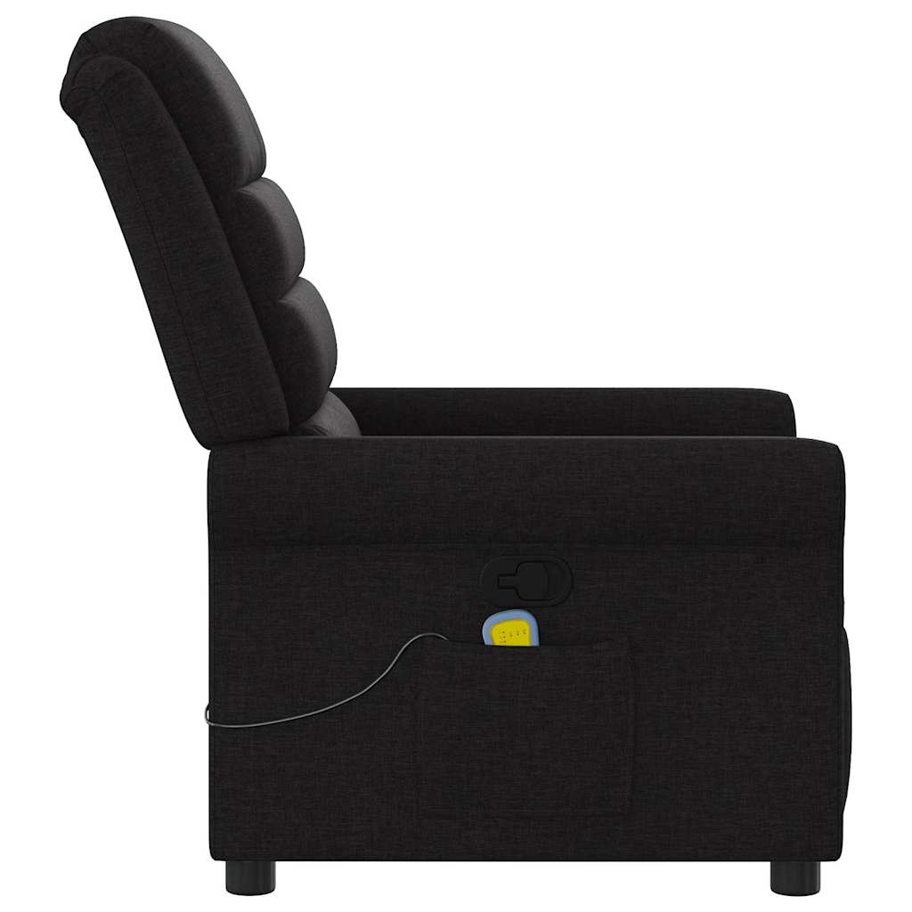 vidaXL Fotoliu de masaj rabatabil, negru, material textil vidaXL Fotoliu de masaj rabatabil, negru, material textil