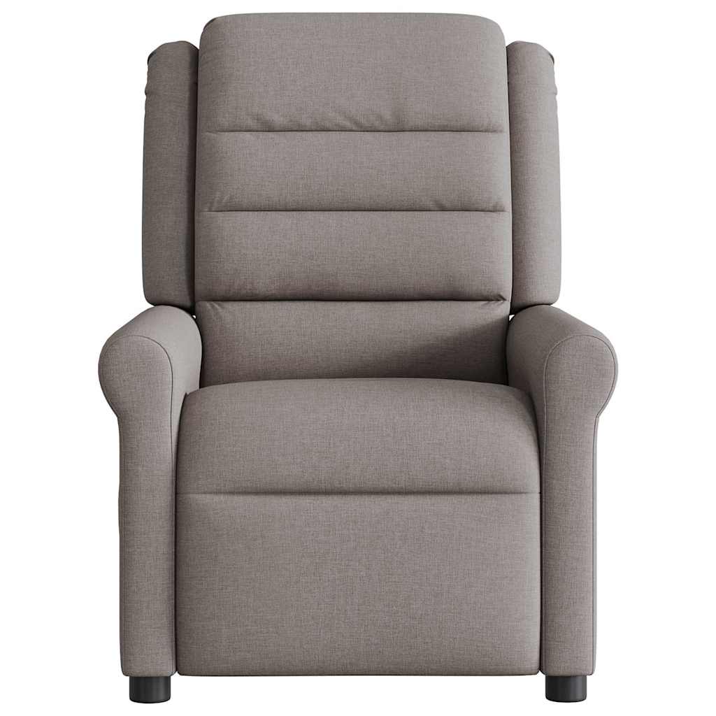 vidaXL Fotoliu de masaj rabatabil, gri taupe, material textil