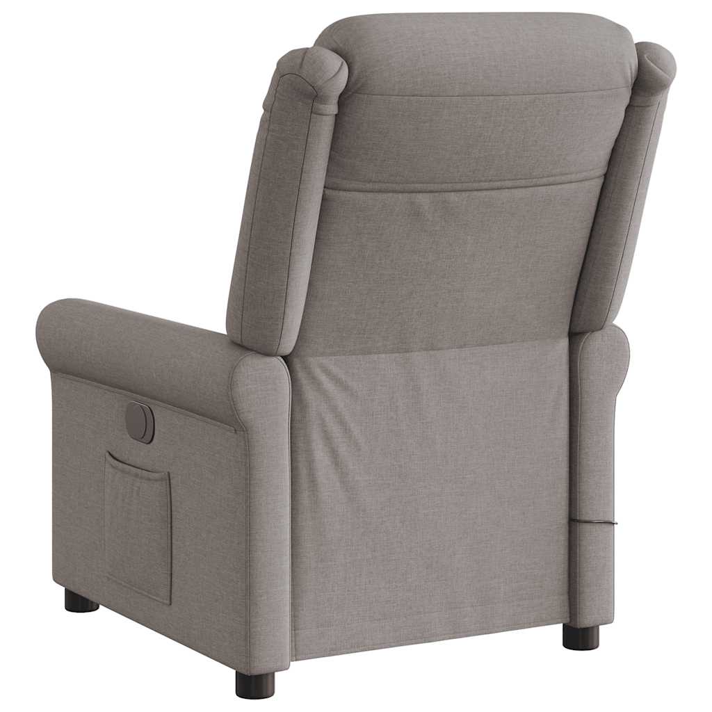 vidaXL Fotoliu de masaj rabatabil, gri taupe, material textil