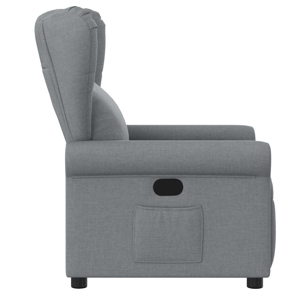 vidaXL Fotoliu rabatabil, gri deschis, material textil