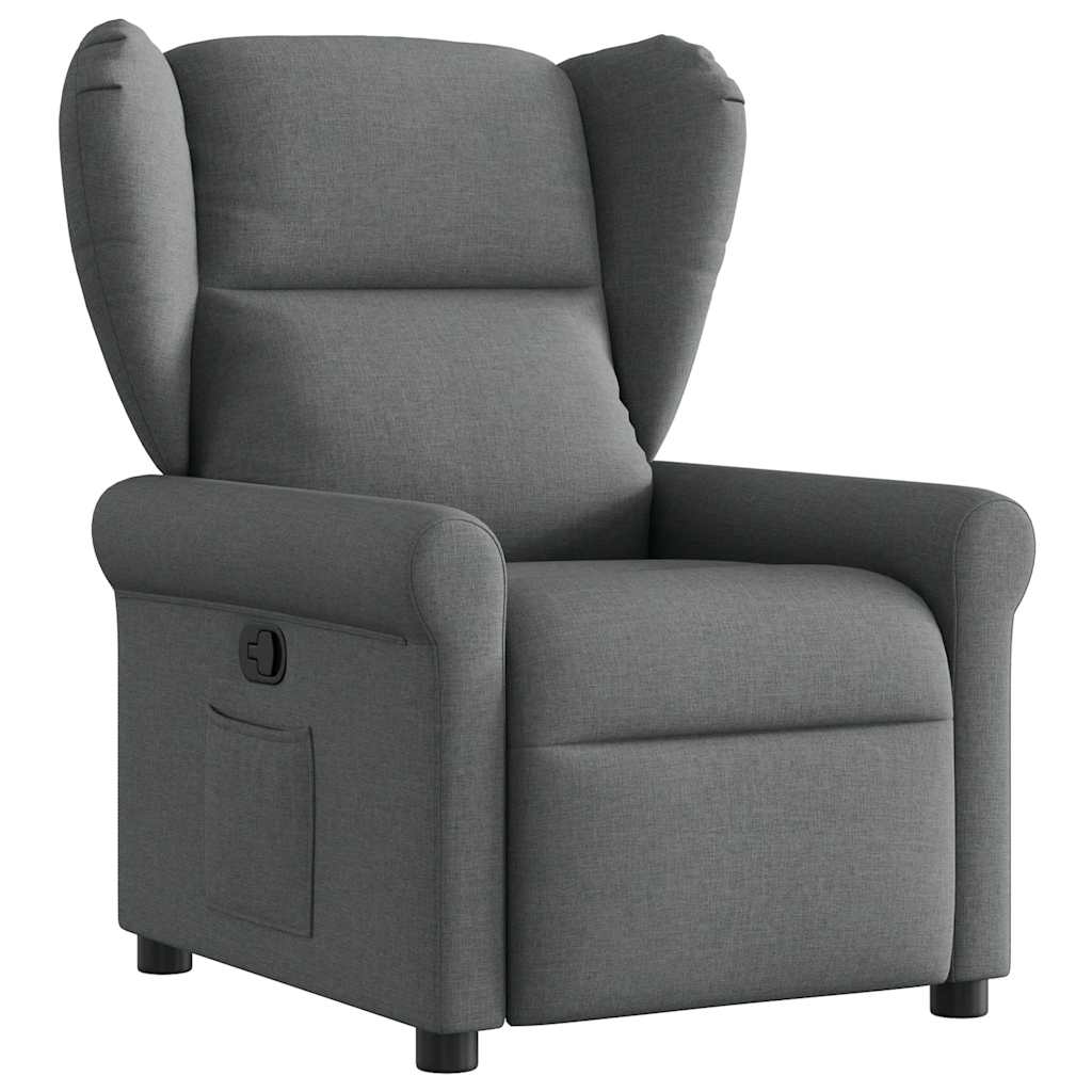 vidaXL Fotoliu rabatabil, gri închis, material textil